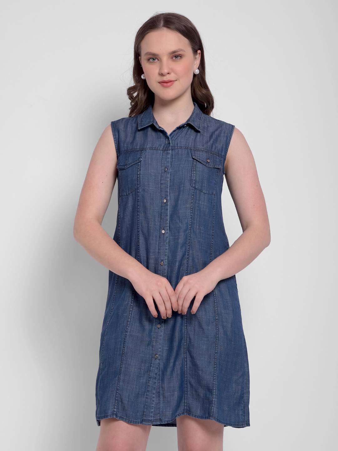 Numero Uno Women Sleeveless Denim Dress
